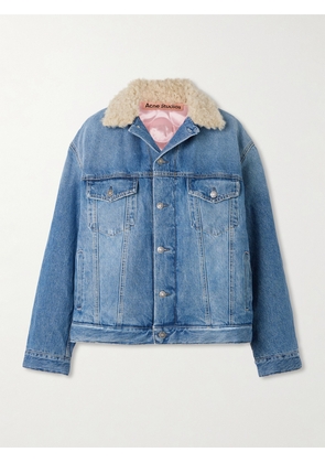 Acne Studios - Robert Plush-trimmed Padded Denim Jacket - Blue - xx small,x small,small,medium,large,x large