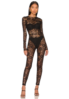 fleur du mal Lace Catsuit in Black. Size L. Also in S.