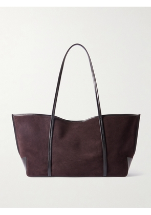 ST. AGNI - Bateau Leather-trimmed Suede Tote - Brown - One size