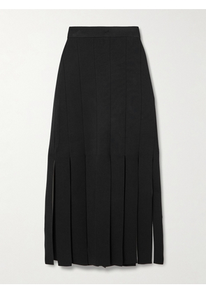 Joseph - Lagny Fringed Knitted Midi Skirt - Black - x small,small,medium,large,x large