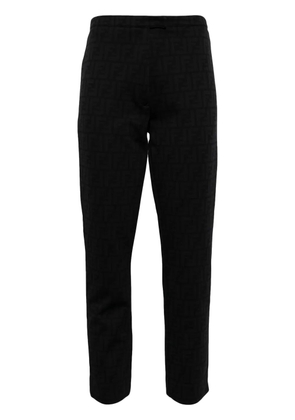 Fendi Pre-Owned Zucca-print cropped trousers - Black