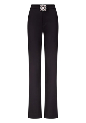 AREA crystal brooch trousers - Black
