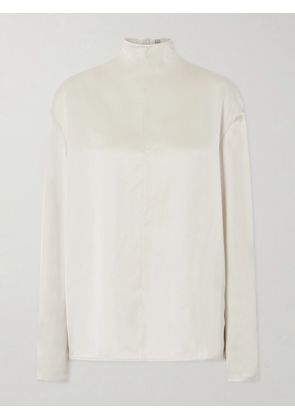 TOTEME - Satin Turtleneck Blouse - Ecru - DK30,DK32,DK34,DK36,DK38,DK40,DK42,DK44