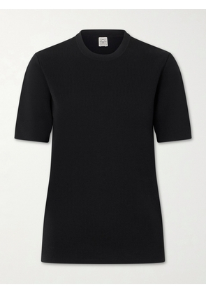 TOTEME - Knitted T-shirt - Black - x small,small,medium,large,x large