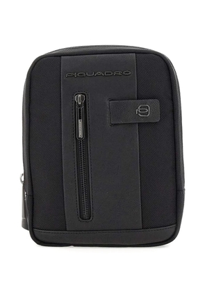 PIQUADRO zip-fastening embossed-logo messenger bag - Black