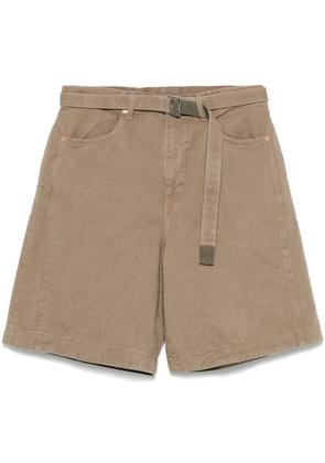 sacai denim shorts - Neutrals