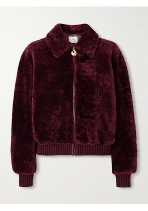 Joseph - Shearling Bomber Jacket - Burgundy - FR 34,FR 36,FR 38,FR 40,FR 42,FR 44