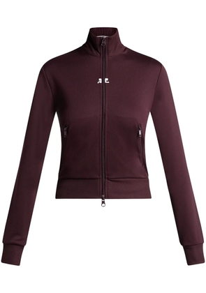 Courrèges high-neck zip-up sweatshirt - Brown