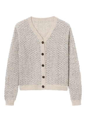 Lafayette 148 foil-detail button cardigan - Neutrals