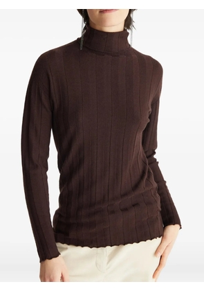 BIANCALANCIA ribbed roll-neck sweater - Brown