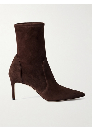 Stuart Weitzman - Stuart Suede Ankle Boots - Brown - US4,US4.5,US5,US5.5,US6,US6.5,US7,US7.5,US8,US8.5,US9,US9.5,US10,US10.5