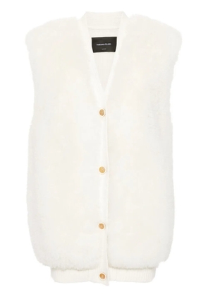 Fabiana Filippi shearling sleeveless cardigan - White