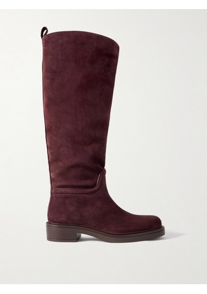 Stuart Weitzman - Celia Suede Knee Boots - Burgundy - US5.5,US6,US6.5,US7,US7.5,US8,US8.5,US9,US9.5,US10,US10.5,US11,US11.5