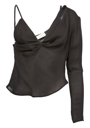 Fleur Du Mal georgette triangle top - Black