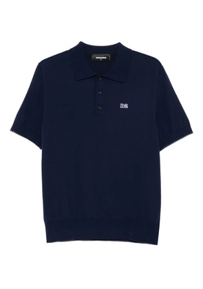 DSQUARED2 logo-embroidered cotton polo shirt - Blue