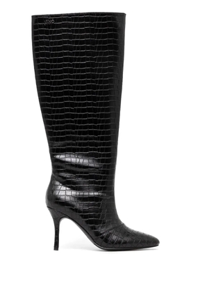 LIU JO 95mm crocodille-effect boots - Black