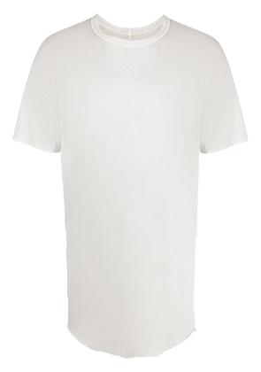 Boris Bidjan Saberi lace-up-detail longline t-shirt - Grey