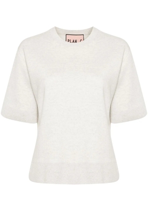 Plan C mélange knitted T-shirt - Grey