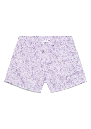 Fedeli floral-print swim shorts - Purple