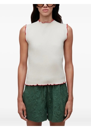 Osklen ruffled-trim top - White