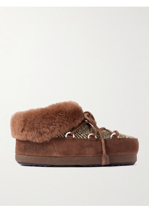 Moon Boot - + Guest In Residence Evx Chalet Plush And Suede-trimmed Knitted Platform Mules - Brown - 39-40,35-36,41-42,37-38