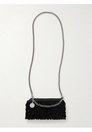 Stella McCartney - Falabella Sequin-embellished Satin Shoulder Bag - Black - One size