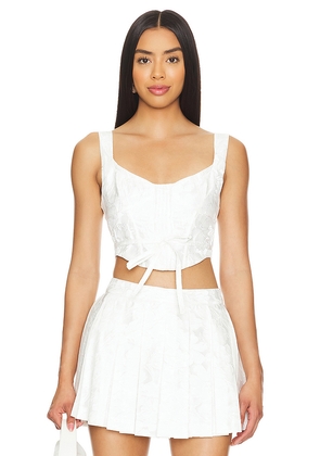 For Love & Lemons x REVOLVE Mira Crop in White. Size L. Also in M, S, XS.