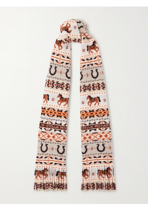 Stella McCartney - Fringed Wool Scarf - Brown - One size