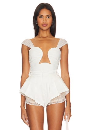 Free People x REVOLVE Double Take Bodysuit in Ivory. Size L. Also in M, XL, XS.