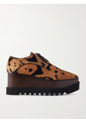 Stella McCartney - Elyse Animal-print Velvet Platform Brogues - Animal print - IT36,IT37,IT38,IT39,IT40,IT41
