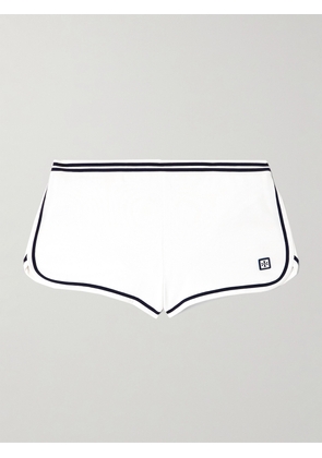 TORY SPORT - Striped Stretch-piqué Tennis Shorts - White - x small,small,medium,large,x large