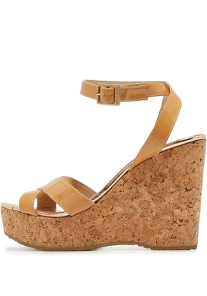 Jimmy Choo Pre-Owned 110mm leather sandals - Neutrals