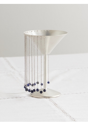 Natalia Criado - + Taller Marmo Celebration Fringed Silver-plated And Lapis Lazuli Margarita Glass - One size