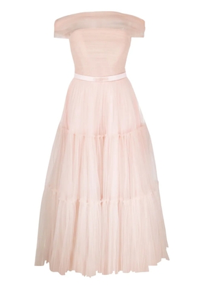 Ana Radu off-shoulder fluted maxi dress - Pink