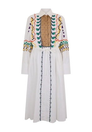 Valentino Garavani embroidered midi dress - White