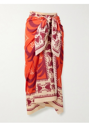 Johanna Ortiz - Dance Of Printed Cotton Pareo - Red - One size