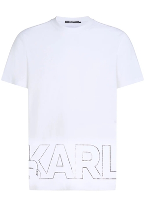 Karl Lagerfeld metallic logo-print T-shirt - White