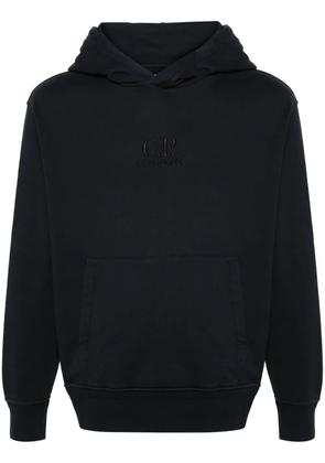 C.P. Company logo-embroidered cotton hoodie - Blue