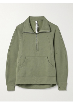 lululemon - Scuba Oversized Funnel-neck Half-zip Long Cotton-blend Jersey Sweatshirt - Green - XS/S,M/L,L/XL
