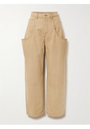 OSSOU - Lariat Draped Mid-rise Wide-leg Jeans - Neutrals - 24,25,26,27,28,29,30,31
