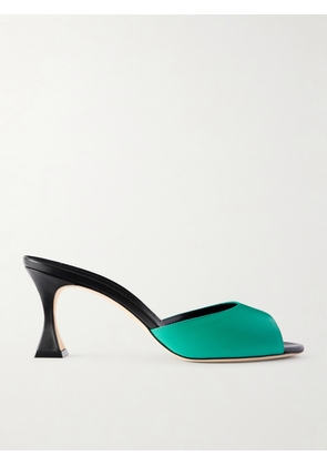 Manolo Blahnik - Jadaron 70 Leather Mules - Green - IT36,IT36.5,IT37,IT37.5,IT38,IT38.5,IT39,IT39.5,IT40,IT40.5,IT41,IT41.5,IT42