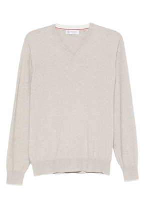 Brunello Cucinelli v-neck cashmere sweater - Neutrals
