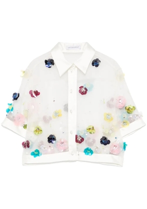 Viktor & Rolf sequin-embellished cropped shirt - White