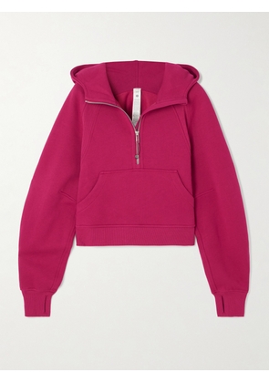 lululemon - Scuba Cropped Cotton-blend Half-zip Hoodie - Pink - XS/S,M/L,XL/XXL