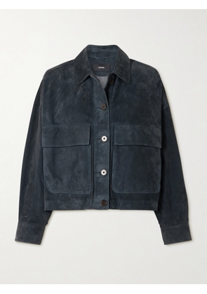 ARMA - Miri Cropped Suede Jacket - Blue - EU 34,EU 36,EU 38,EU 40,EU 42,EU 44