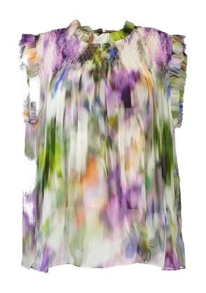 Christy Lynn Odette ruffled smocked top - Purple