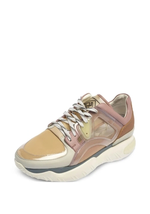 Fendi Pre-Owned leather sneakers - Neutrals