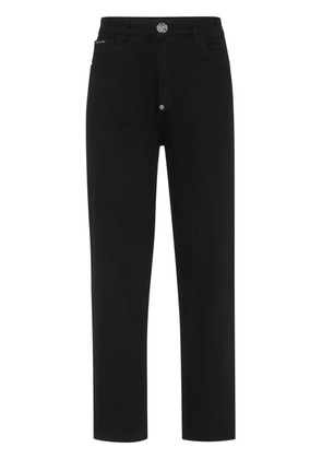 Philipp Plein logo-patch straight-leg jeans - Black