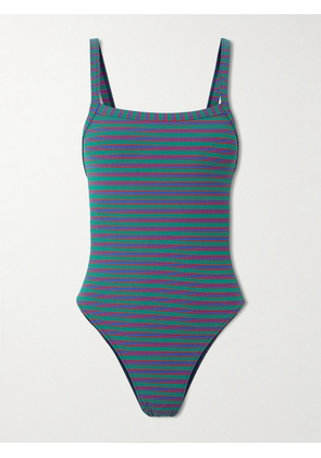 Lido - Trentanove Striped Ribbed Swimsuit - Green - x small,small,medium,large,x large