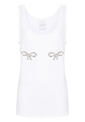 Loulou crystal-bows tank top - White